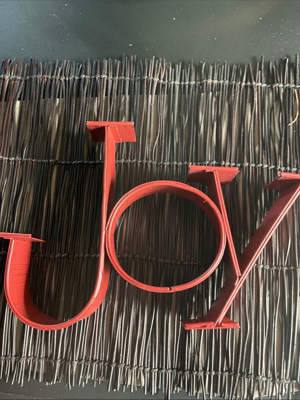 Red JOY Metal Wall Accent - Home Wall Decor